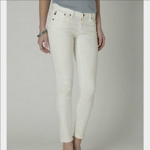 AG Off-White Faded Leopard Print Jeans